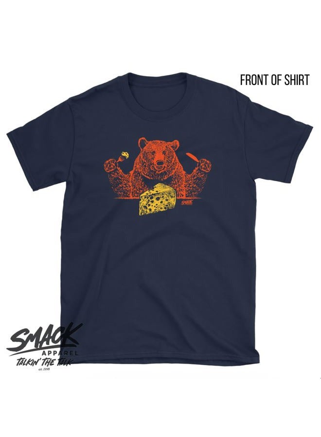 Smack Apparel تي شيرت ناعم بأسلوب "لنأكل" لمشجعي كرة القدم المحترفة (SM-5XL)، أزرق بحري بأكمام قصيرة، S - Image 2