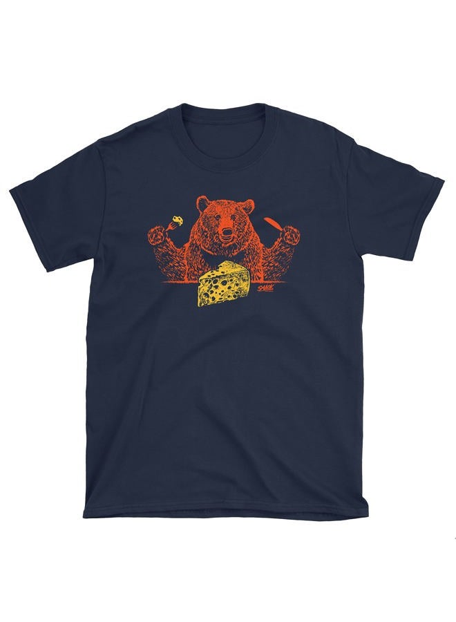 Smack Apparel تي شيرت ناعم بأسلوب "لنأكل" لمشجعي كرة القدم المحترفة (SM-5XL)، أزرق بحري بأكمام قصيرة، S - Image 1