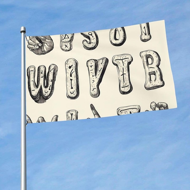 Sign Language Alphabet Double Sided Heavy Duty Outdoor Flag 3x5 Ft With Grommets - Image 1
