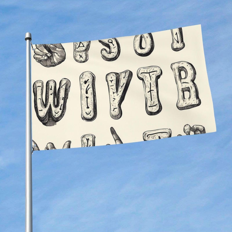 Sign Language Alphabet Double Sided Heavy Duty Outdoor Flag 3x5 Ft With Grommets - Image 2