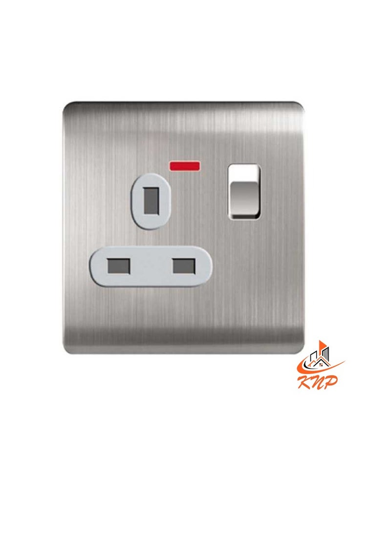 KNP 13A Switch Socket - Silver  - Image 2