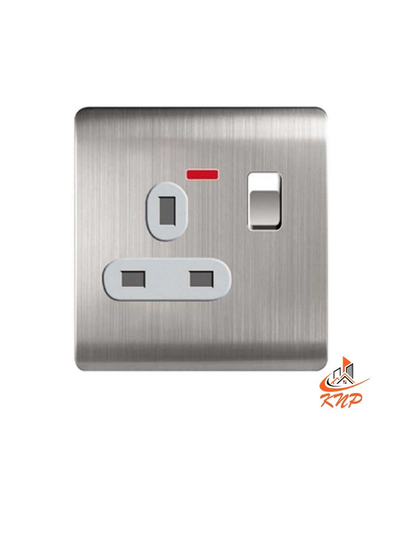 KNP 13A Switch Socket - Silver  - Image 1