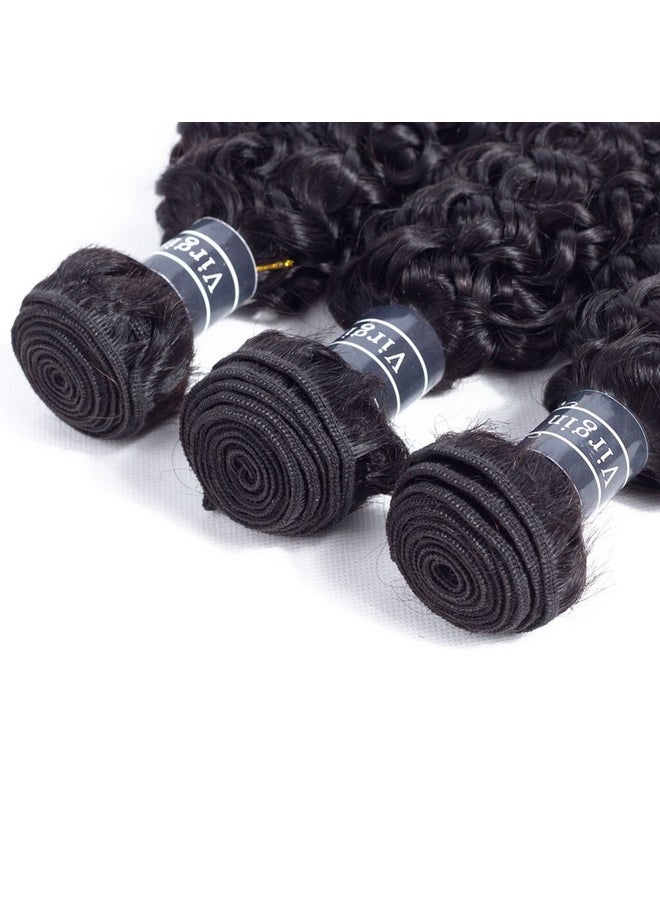 Amella Mella Hair 8A Brazilian Curly Hair Weave 3 Bundles (14 16 18 Inch 285G) Virgin Kinky Human Hair 100% Unprocessed Hair Weft Extensions Natural Black Color  - Image 5