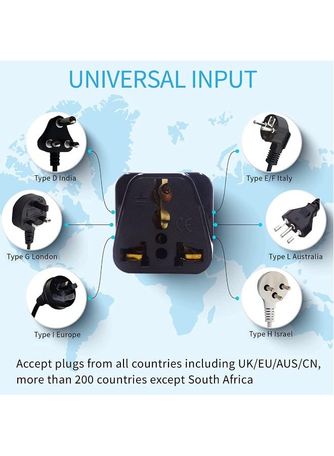 VIUAUAX [2-Pack] USA/Canada/EU/AU to UAE Dubai UK HK Plug Converter, 3-Pin Travel Adapter Plug, Universal Socket Travel Adaptor Converter for Business Trip Holiday Hotel Airport (Black) - Image 2
