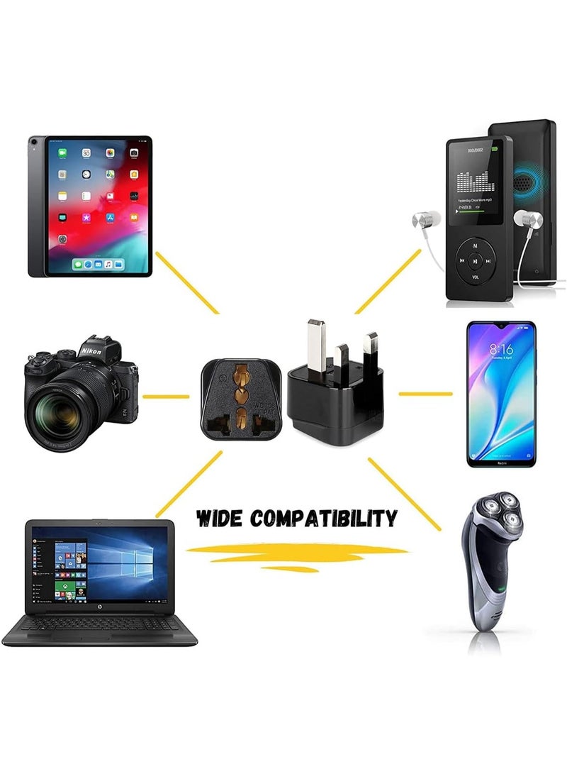 VIUAUAX [2-Pack] USA/Canada/EU/AU to UAE Dubai UK HK Plug Converter, 3-Pin Travel Adapter Plug, Universal Socket Travel Adaptor Converter for Business Trip Holiday Hotel Airport (Black) - Image 5