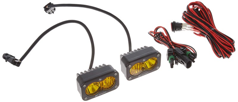 زوج من مصابيح LED سوداء S2 سبورت من باجا ديزاينز 2PCS مع مجموعة أسلاك قيادة كومبو أمبر