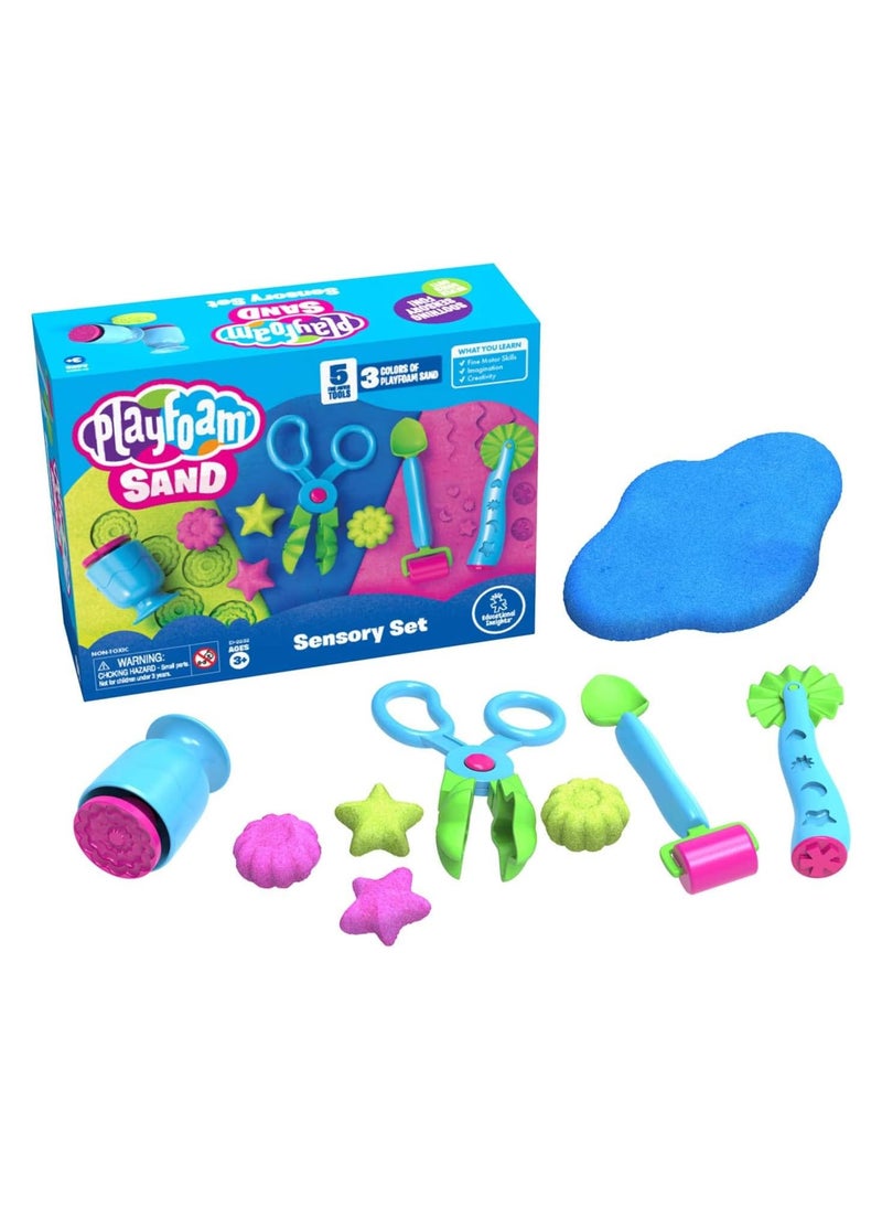 Learning Resources Learning Resources Playfoam Sand Sensory Set, Play Sand Toy in 3 Colours and with 5 Instruments, Play Sand for Kneading, Mixing and Shaping, 3+  - Image 1