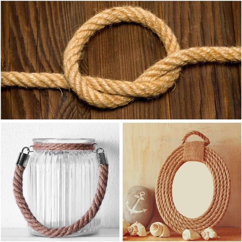 IlikeEC Jute Rope 10mm, 164 Feet 4.5lb Thick Garden Jute Twine String for DIY Cat Scratcher, Gardening, Bundling and Wall Hanging Craft Decorative (Brown) - Image 4