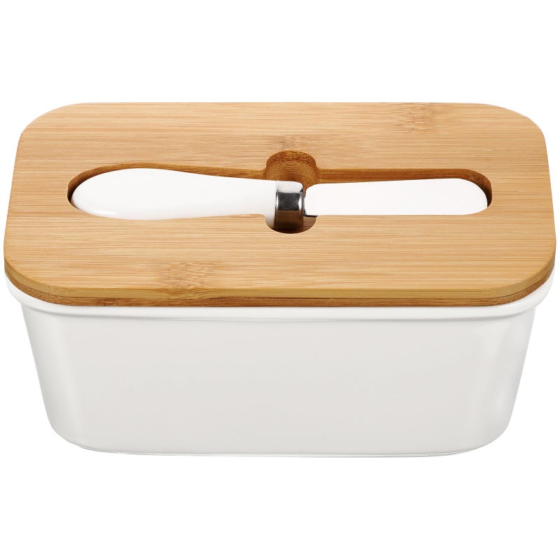 Ceramic Butter Dish with Cutter Set Storage Container for Kitchen Countertop - Image 2