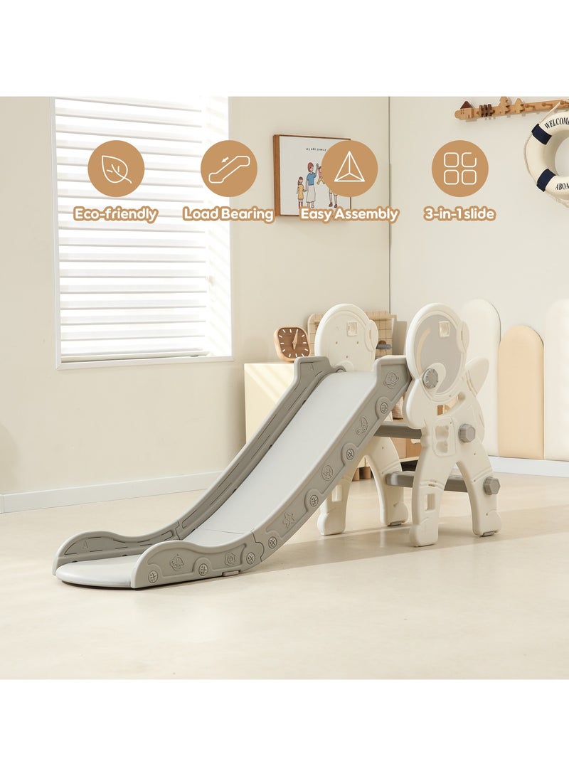 Pokuula Children's Slide With Basketball Hoop, Folding Slide For Toddler Children Boys Girls Climber, Indoor Outdoor Toys，145*33*68.5cm  - Image 2