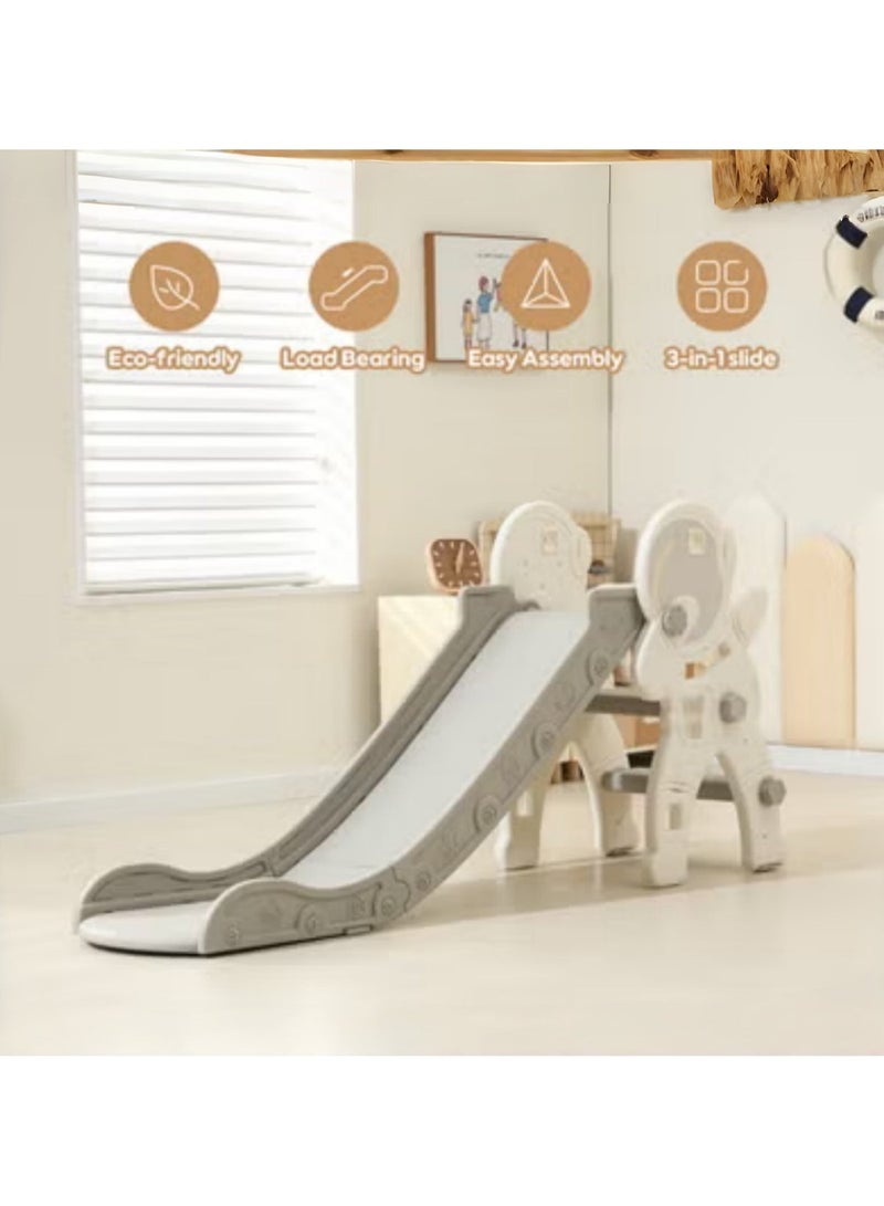 Pokuula Children's Slide With Basketball Hoop, Folding Slide For Toddler Children Boys Girls Climber, Indoor Outdoor Toys，145*33*68.5cm - Image 3