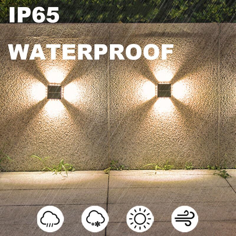 Kriq Kriq 1Pcs Solar Wall Light UP and Down Outdoor Sunlight Sensor Lamp Waterproof Moder Style Decor Garden Decorative Lamp Cube Porch Light Patio Garden Decor  - Image 4