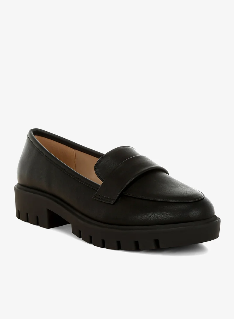 London Rag London Rag Women's Faux Leather Chunky Loafers in Black