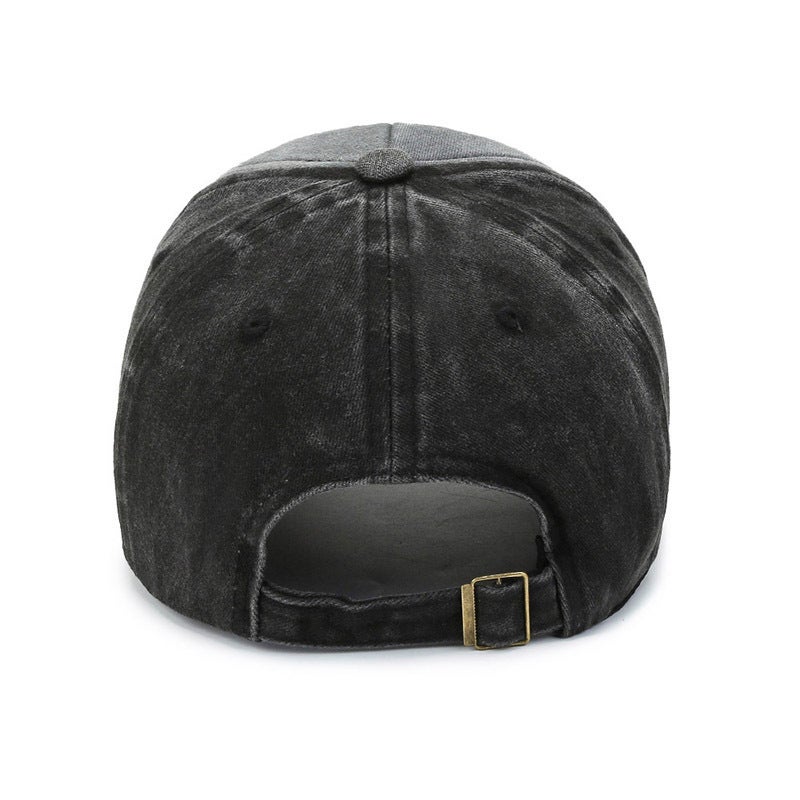 Washed Denim Patched Shark Baseball Cap Embroidery Vintage Sun Visor Hat - Image 3