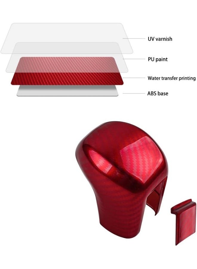 Thenice For 10Th Gen Civic Gear Shifting Knob Cover Abs Red Carbon Fiber Cvt Automatic Transmission Lever Trim - Image 2