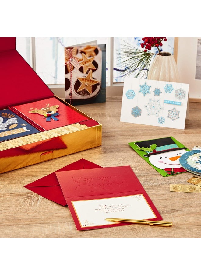Hallmark Hallmark Assorted Handmade Boxed Christmas Cards (Set of 24 Premium Holiday Greeting Cards and Envelopes)  - Image 1