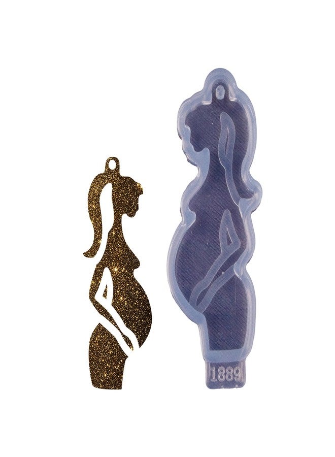 Angel Wings Cute Mother and Baby Style Silicone Mold Pregnant Lady Shape Mold for DIY Key Chain, Charms, Pendant, Chocolate Mold Candy Mold Cake Decoration - Image 1