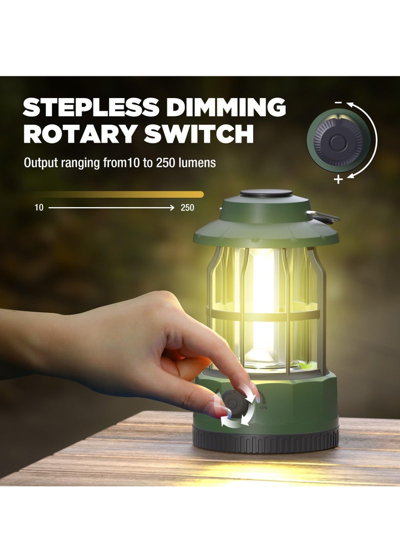 SYOSI LED Camping Lantern, Waterproof Tent Light USB C Rechargeable Lantern with Stepless Dimming, Portable Lantern Flashlight for Camping, Hurricane, Emergency, Hiking, Power Outages - Image 2
