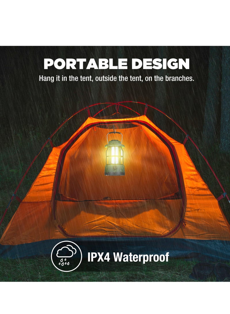 SYOSI LED Camping Lantern, Waterproof Tent Light USB C Rechargeable Lantern with Stepless Dimming, Portable Lantern Flashlight for Camping, Hurricane, Emergency, Hiking, Power Outages - Image 4