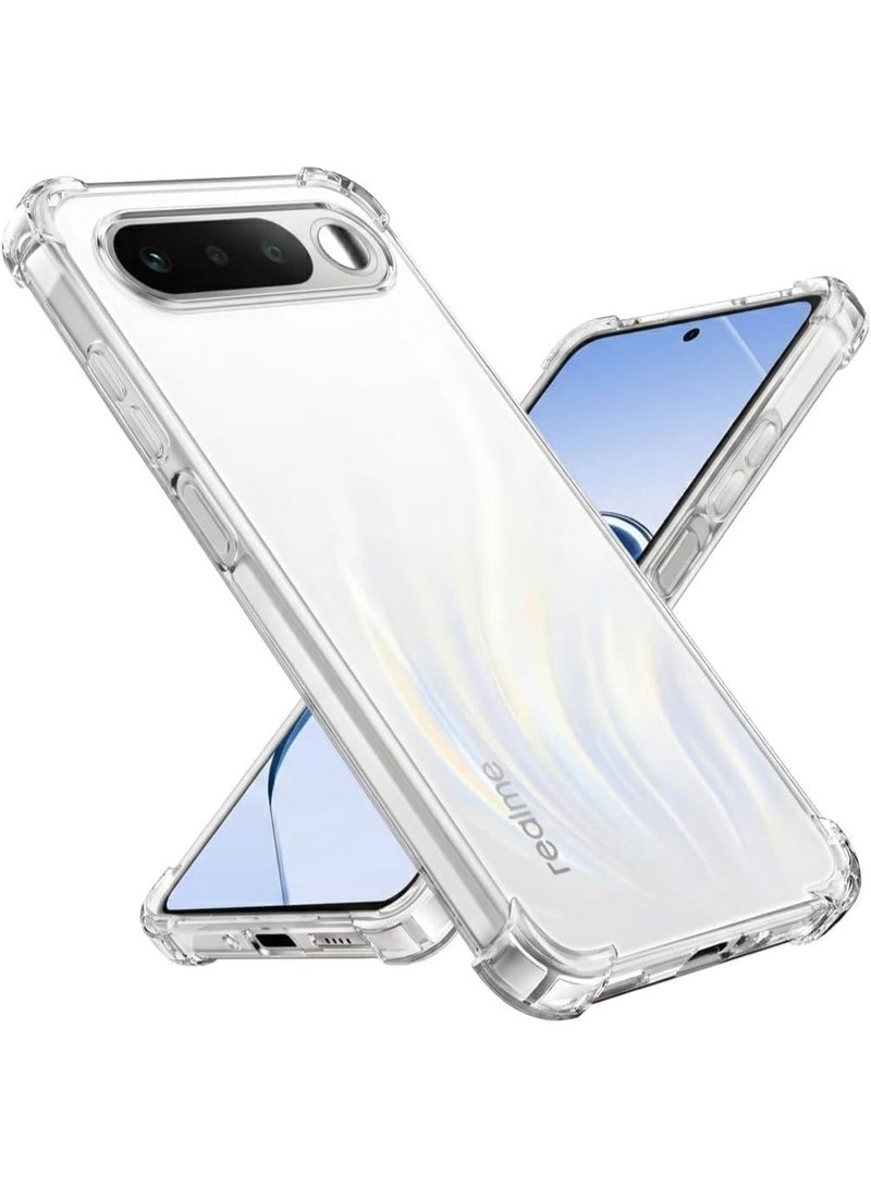 Crystal clear case for Realme 16, anti-yellowing, with built-in camera protection and reinforced corners for shock resistance. Flexible TPU cover that is scratch and fingerprint resistant. High-quality, transparent Realme 16 5G case. - Image 1