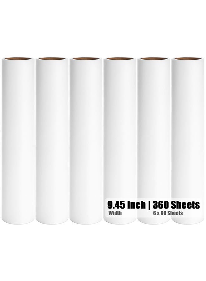 MINGRACE 6 Pack 9.45 inch Lint Roller Refill Extra Sticky 9.4-9.5 inch Wide Large Lint Roller Refills for Floor Pet Hair Remover Replacement Refills Total 360 Sheets (6 Sticky Rolls) - Image 1