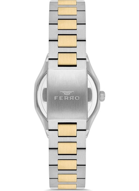 FERRO Women's Silver-Yellow Stone Wristwatch + Original Guaranteed Bracelet with Gift  - Image 3