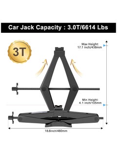 ZLH HITY Scissor Jack for Car - 3 Ton (6609 lbs) Car Jack Kit with Saving Effort Ratchet Design,Portable Car Tire Jack for Auto/SUV/MPV  - Image 2