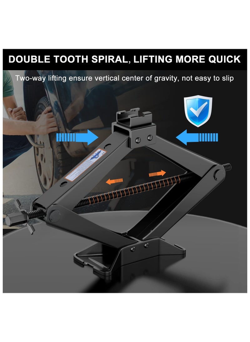 ZLH HITY - Scissor Jack for Car - 3 Ton (6609 lbs) Car Jack Kit with Saving Effort Ratchet Design,Portable Car Tire Jack for Auto/SUV/MPV - Image 1