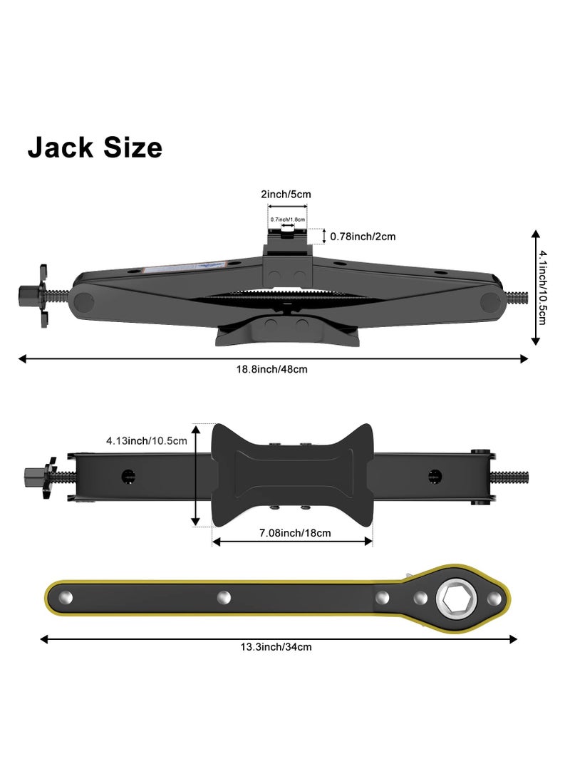 ZLH HITY - Scissor Jack for Car - 3 Ton (6609 lbs) Car Jack Kit with Saving Effort Ratchet Design,Portable Car Tire Jack for Auto/SUV/MPV - Image 1