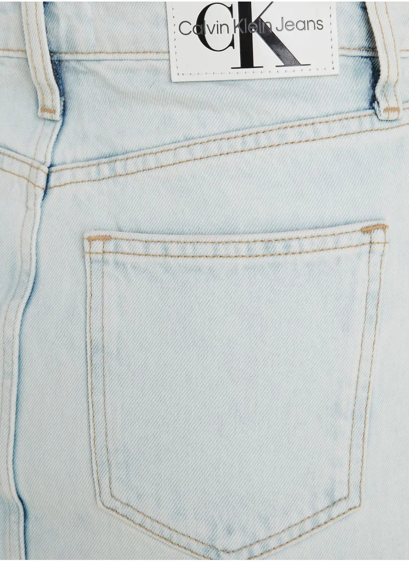Calvin Klein Jeans Front Slit Denim Skirt