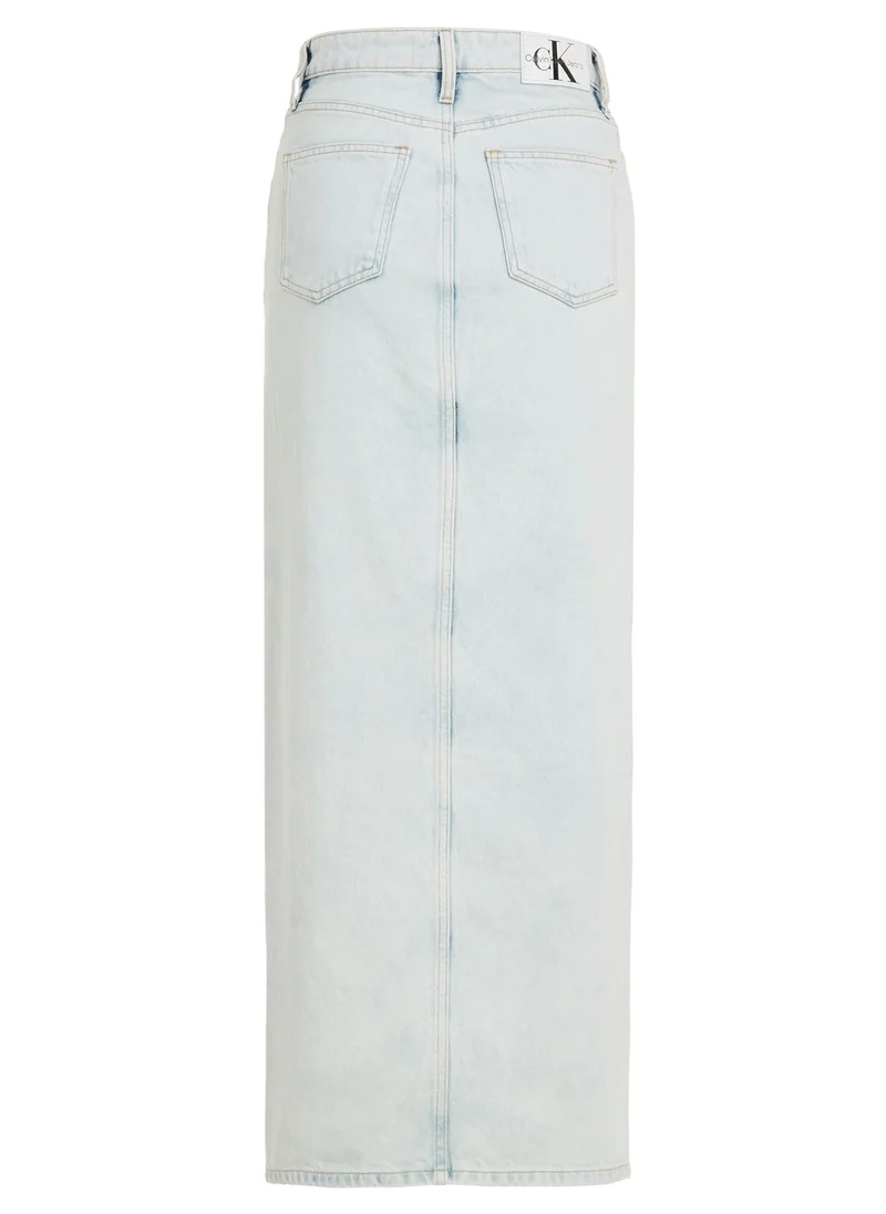 Calvin Klein Jeans Front Slit Denim Skirt