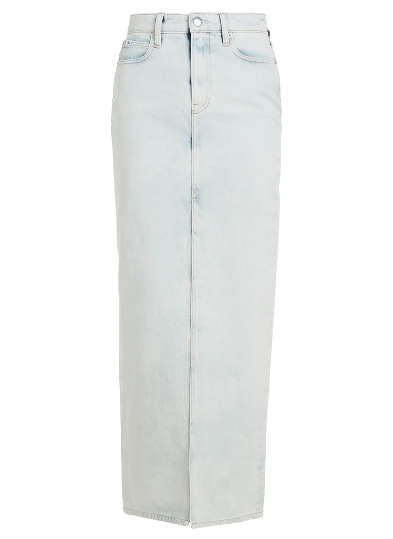 Calvin Klein Jeans Front Slit Denim Skirt