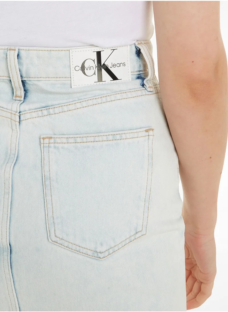 Calvin Klein Jeans Front Slit Denim Skirt