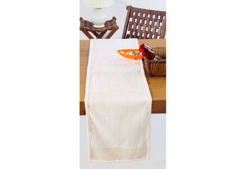 Maspar Solid Abstarct 8 Seater Cotton Table Runner - Light Purple - Image 2