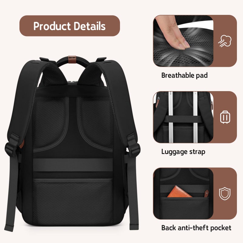 Maelstrom Diaper Bag Backpack,Baby Bag,23L-30L Expandable Diaper Backpack for Mom Dad,Travel Essentials Baby Bag with Changing Pad&Stroller Clips & Pacifier Bag,Black - Image 3