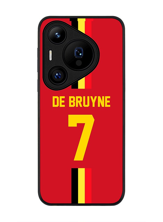 Stylizedd Rugged Black edge case for Huawei Pura 70, Slim fit Soft Case Flexible Anti Drop TPU Gel Thin Cover - Football Team - Belgium, Player Name - De Bruyne - Image 1