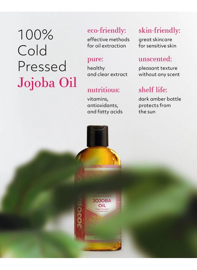 Leven Rose Leven Rose Jojoba Oil, Pure Cold Pressed Natural Unrefined Moisturizer for Skin Hair and Nails 16 Fl. oz  - Image 2