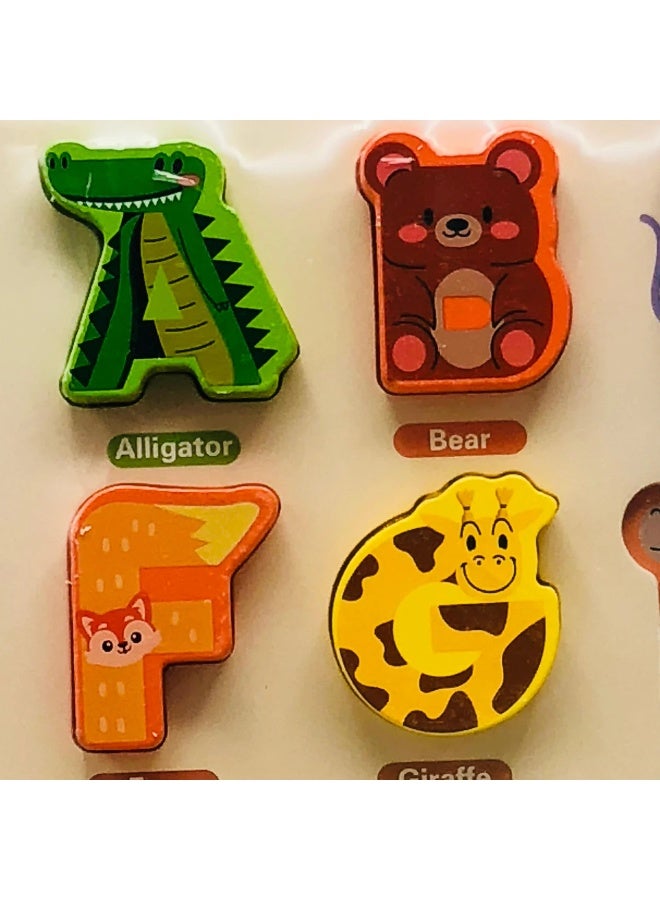 Wooden Alphabet Puzzle Board for Kids – ABC Letters with Animals | Educational Learning Toy for Toddlers - Image 3