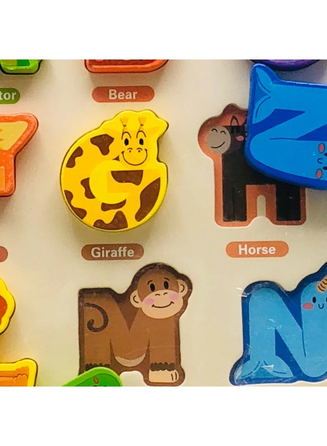 Wooden Alphabet Puzzle Board for Kids – ABC Letters with Animals | Educational Learning Toy for Toddlers - Image 5