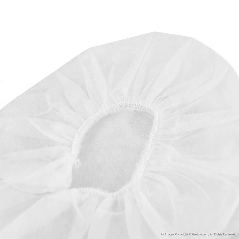 Geekria Geekria 100 Pairs Disposable Headphones Ear Cover for Over-Ear Headset, MRI Headset Earcup for Bulk Pack, Stretchable Sanitary Ear Pads Cover, Hygienic Ear Cushion Protector (M/White)  - Image 3