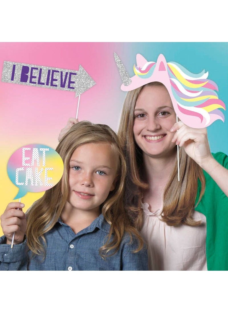 Unique Unicorns Photo Props Pastel Cardboard 10-Pack - Image 2