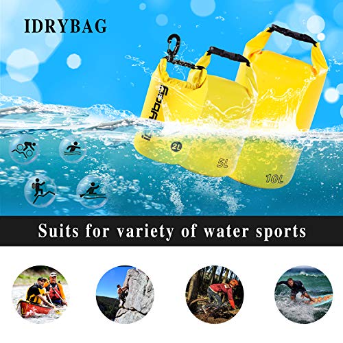 IDRYBAG Dry Bag for Kayaking Waterproof 2L/5L/10L/15L/20L, Small Dry Sack Waterproof Bag for Boating - Image 5