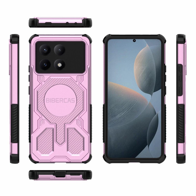 BIBERCAS For Redmi K70E Real Color Series Magsafe Shockproof Phone Case(Pink) - Image 2