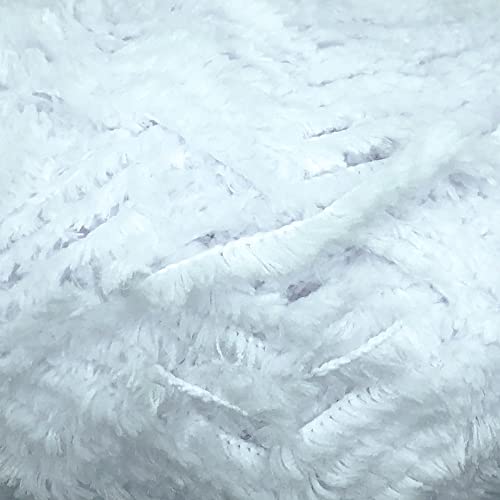 Buvemu Plush Faux Fur Bulky Yarn, Super Soft Fluffy Fuzzy for Knitting Crocheting Crafting, 100 Gram (3.53 Ounces) 109 Yards (100 Meters) (White) - Image 2