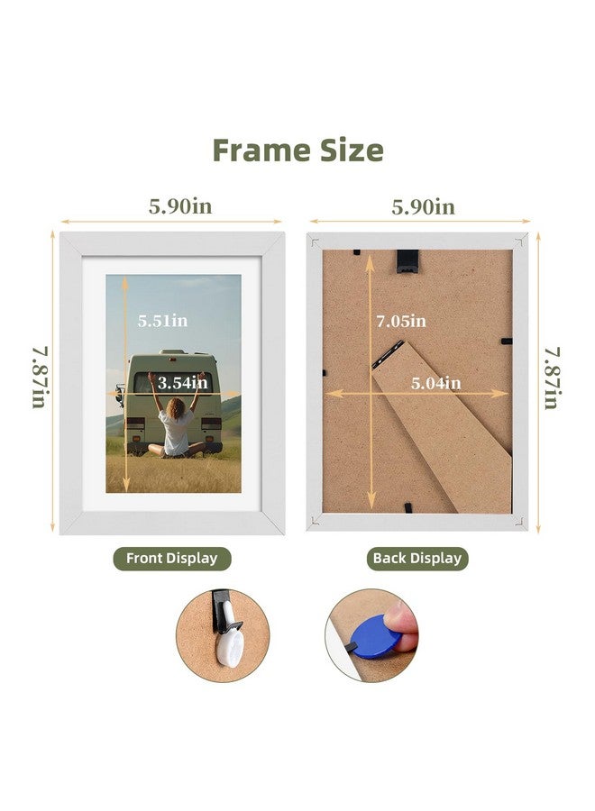 HappyHapi 5x7 Picture Frame Set of 10, White Picture Frame Display Pictures 4x6 with Mat or 5x7 Without, Tabletop or Wall Display, Multi Photo Frames Collage (White) - Image 3