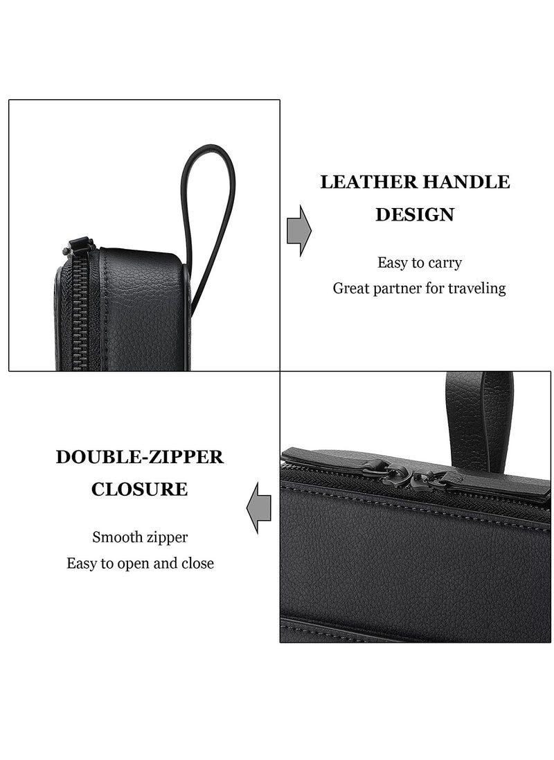 Captaintech PU Leather Waterproof Watch Band Storage Case - Portable Organizer Bag for Watches, Watch Straps, Cables, Chargers, and Headsets - Ideal Travel Accessory for Electronics.  - Image 4