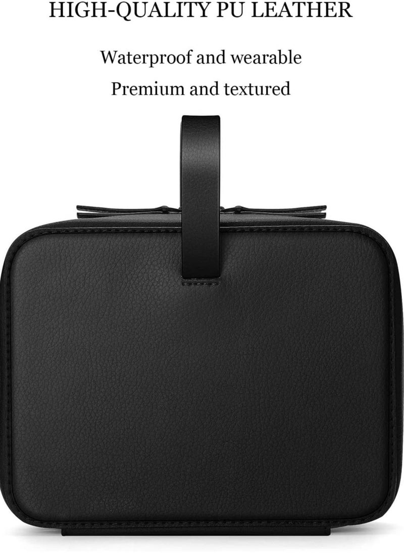 Captaintech PU Leather Waterproof Watch Band Storage Case - Portable Organizer Bag for Watches, Watch Straps, Cables, Chargers, and Headsets - Ideal Travel Accessory for Electronics.  - Image 5