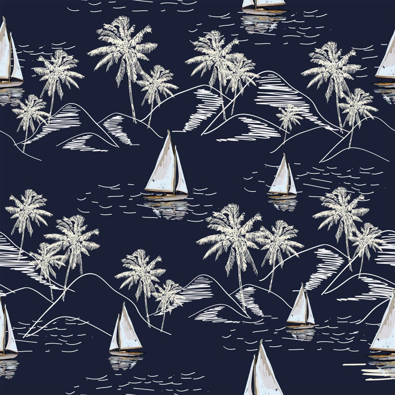 VaryStyle 177x393 Coastal Peel and Stick Wallpaper Navy BlueWhite Ocean Nautical Wallpaper for Bedroom Bathroom Waterproof Vinyl Self Adhesive Wallpaper Navy Blue Contact Paper for Shelves Walls - Image 2