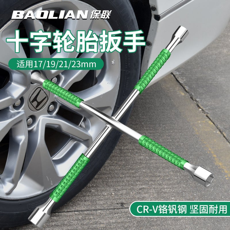 Baolian Chrome Vanadium Steel Cross Wrench for Tire Removal 17/19/21/23 mm - Image 1