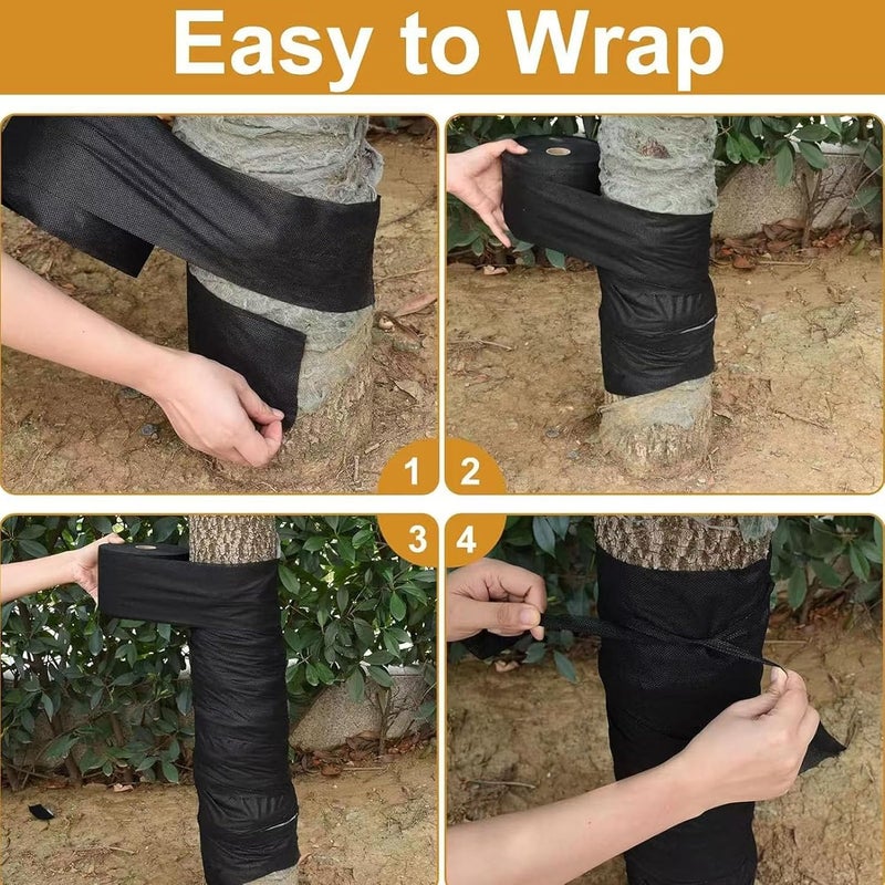 Black Widened Nonwoven Antifreeze Tree Protector Wrap, Winter Proof Guard for Keeping Warm with Tree Antifreeze Wrap (10cm*80m) - Image 5